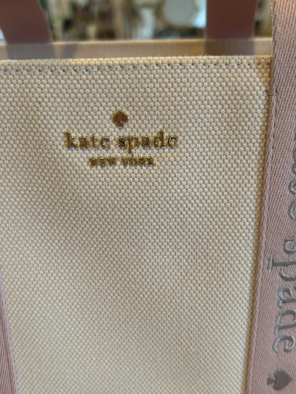 Like New Kate Spade Pink Beige Bag Tote